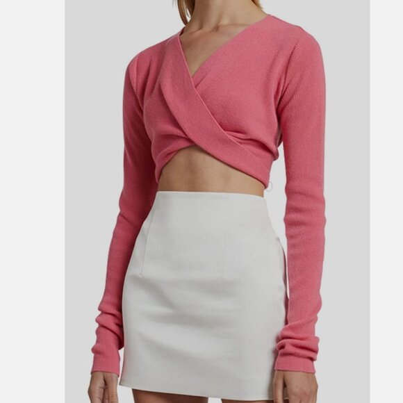 Gauge81 Pink Durham Twisted Long Sleeve Cashmere Top Size Small - Picture 1 of 4